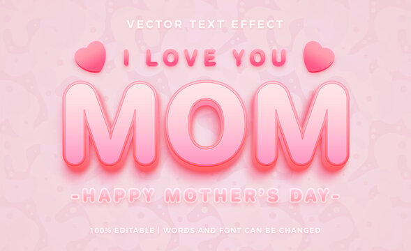 Lovely mother's day text effect style