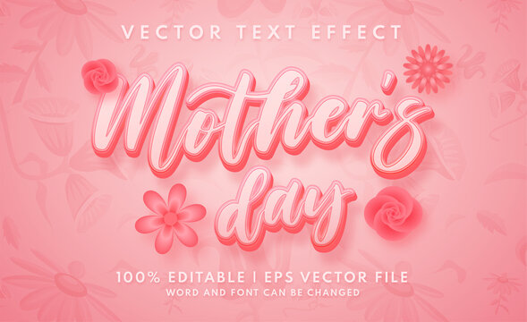 Lovely mother's day text effect template