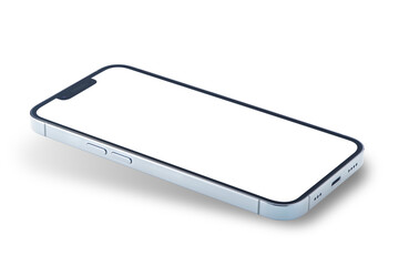 Smartphone screen mockup. Mobile UI application template. Cellphone frame with blank display...