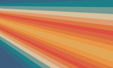 Graduated strips of colours, blue, orange and yellow. Linear perspective effect. Ray of colour © Rose Makin