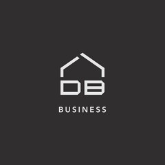Initials DB roof real estate logo design