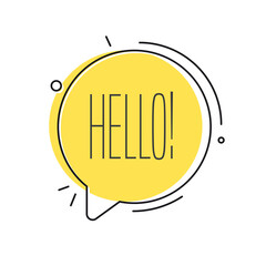 Hello Speech Bubble Color Vector Icon © Reservoir Dots