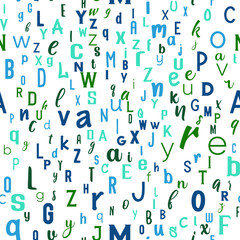 Letters, alphabet, education, school concept. Seamless vector EPS 10 pattern. Flat style
