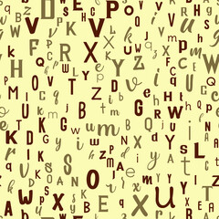 Letters, alphabet, education, school concept. Seamless vector EPS 10 pattern. Flat style
