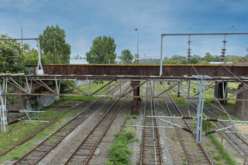 bridge and abandoned railroad tracks in Buenos Aires (Argentina)