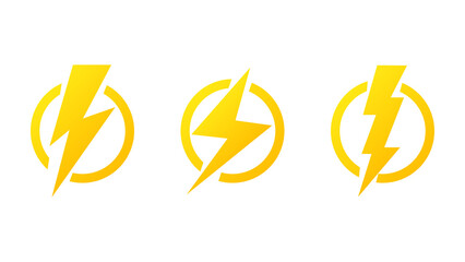 Yellow lightning icon vector isolated on white background ,Vector illustration EPS 10
