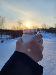 person holding a bottle of water