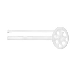Plastic dowel for construction work and repairs on a white isolated background.