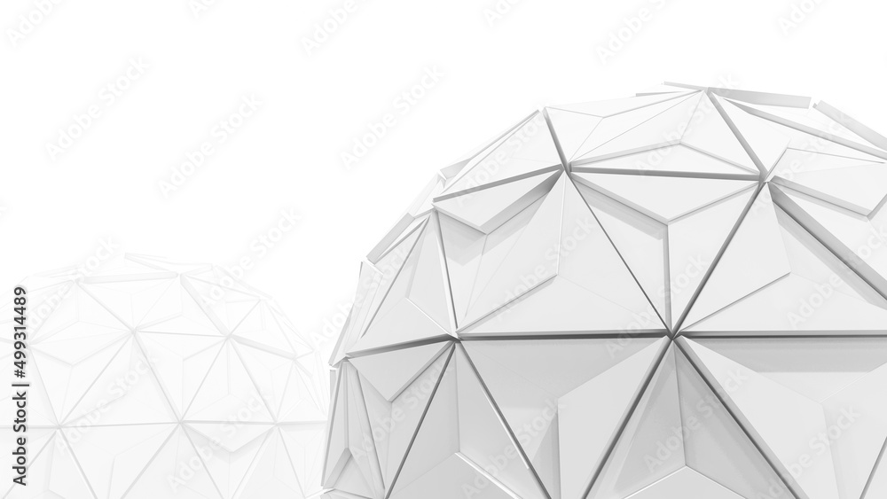 Aufkleber 3d rendering illustration of polygonal cube geometric in round shape