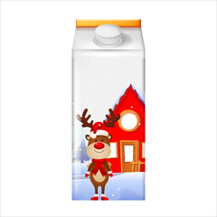 Milk pack with christmas elk