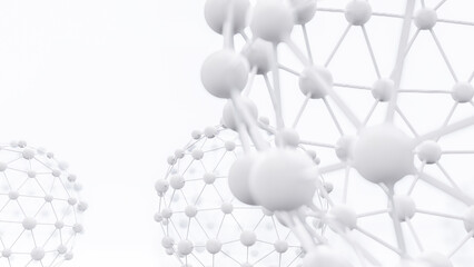 3D rendering illustration of molecular link ball 