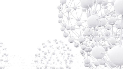 3D rendering illustration of molecular link ball 