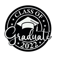 Hand drawn class of 2022 lettering Free vector Class of 2022 badge Congrats graduates Design