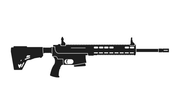 assault rifle haenel cr223. weapon and gun icon. isolated vector image for military infographics and web design