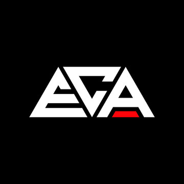 ECA triangle letter logo design with triangle shape. ECA triangle logo design monogram. ECA triangle vector logo template with red color. ECA triangular logo Simple, Elegant, and Luxurious Logo...