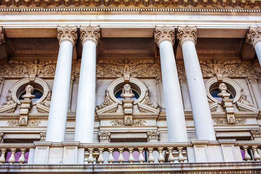 Detail Of The Facade Of The Library Of Congress