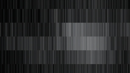 Abstract visualization of monochrome barcode scanner, seamless loop. Motion. Sequence of fast changing vertical shimmering black and white lines.