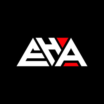 EHA triangle letter logo design with triangle shape. EHA triangle logo design monogram. EHA triangle vector logo template with red color. EHA triangular logo Simple, Elegant, and Luxurious Logo...