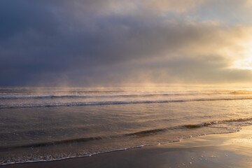Waves at sunrise at Caspian Sea
