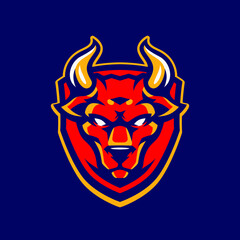 Bull head mascot logo design