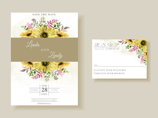 Fototapeta na wymiar Beautiful floral spring wedding invitations card