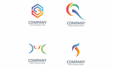 Fototapeta na wymiar Abstract Colorful Logo Design Elements