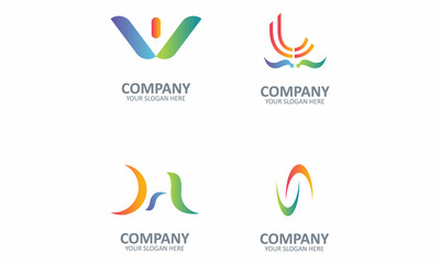 Fototapeta na wymiar Creative-Set-of-WUNS-Business-logo-design