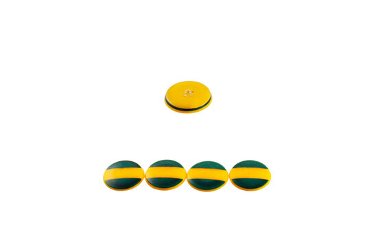 jogo de botão em material de Galalite da seleção brasileira de futebol com formação de barreira