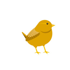 Little robin bird, hand drawn vector illustration in flat style
