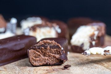 sweet cottage cheese in chocolate glaze