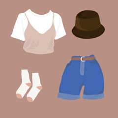 t-shirt shorts panama socks