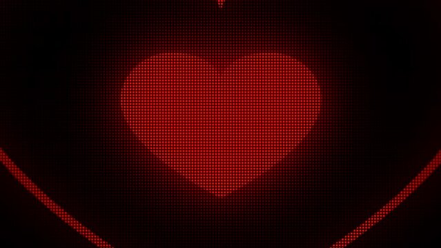 Heart shape on red LED.
