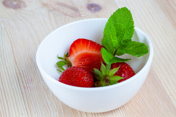 ripe red strawberries are used for making desserts
