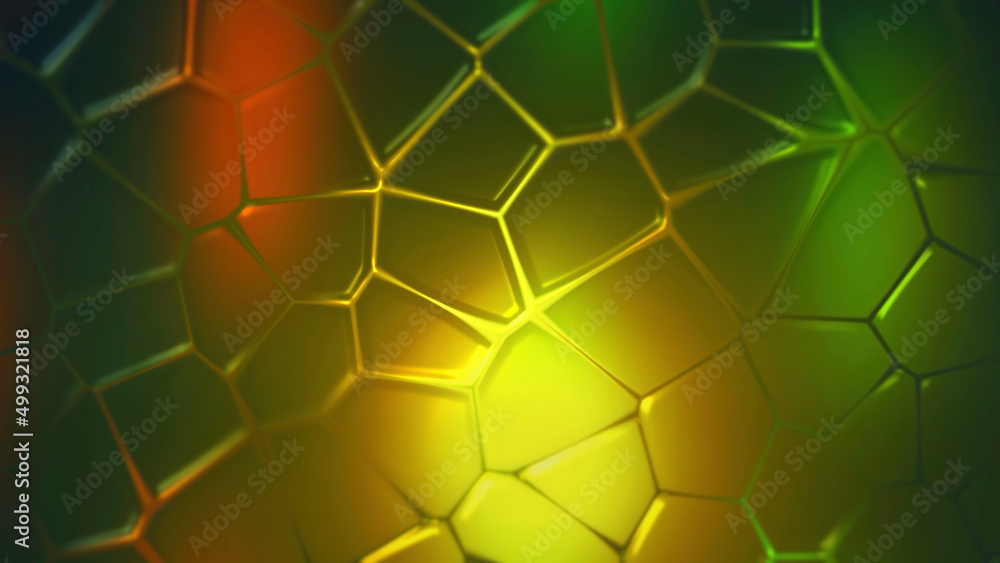 Aufkleber futuristic abstract hexagonal grid background, colorful rotating surface. motion. hexagon cell textu