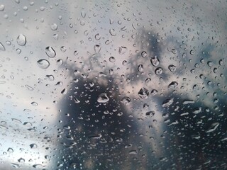 water drops on glass