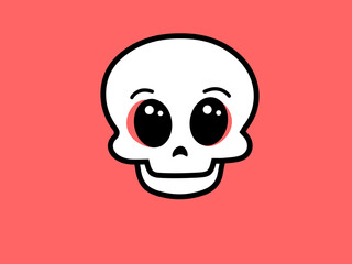 cute skull on light background