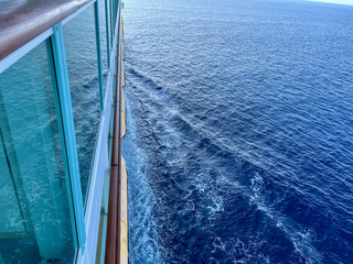 A view of the Caribbean sea from a cruise ship.