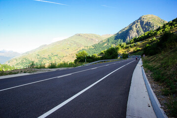 Wide Mountain road in the French Pyrenees