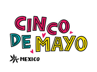 Cinco de mayo banner with lettering. May 5, federal holiday in Mexico. Poster. Cartoon style. Vector banner