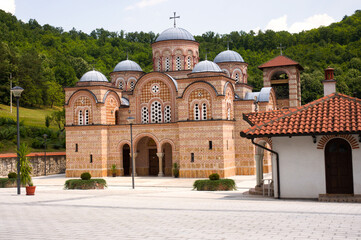 Fototapeta premium Old Serbian orthodox monastery in the forest, Celije