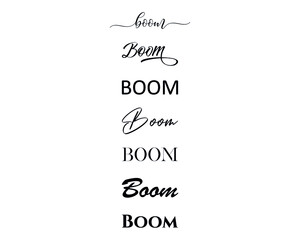 boom in the creative and unique  with diffrent lettering style	