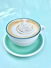 Perfect pattern on a cappuccino coffee