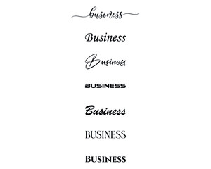 Obraz premium business in the creative and unique with diffrent lettering style 