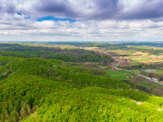 Beautiful Bilogora in spring from above
