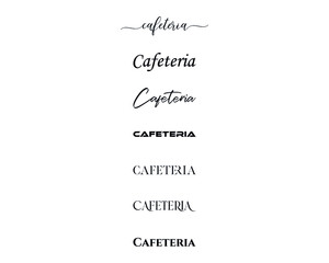 cafeteria in the creative and unique  with diffrent lettering style	