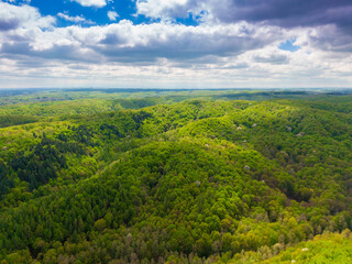 Beautiful Bilogora in spring from above