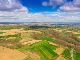 Beautiful Bilogora in spring from above