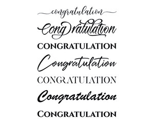congratulation in the creative and unique  with diffrent lettering style	