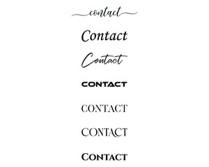 contact in the creative and unique  with diffrent lettering style	