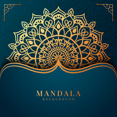 luxury mandala background design in gold color